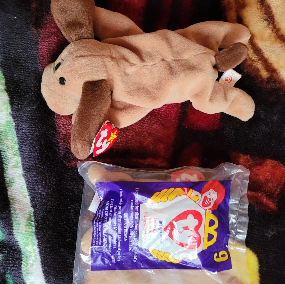 Beanie Baby Bones and McDonald's Happy Meal Toy